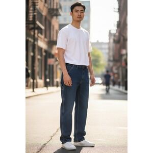 RK Brand Carpenter Jeans Mens 32x30 Blue Denim Utility Workwear Relaxed Fit